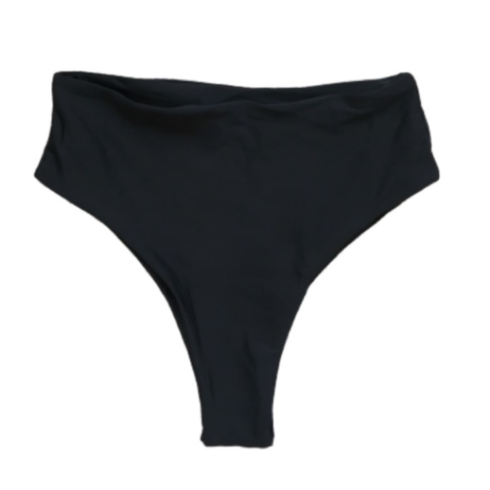 High waist black bikini bottom